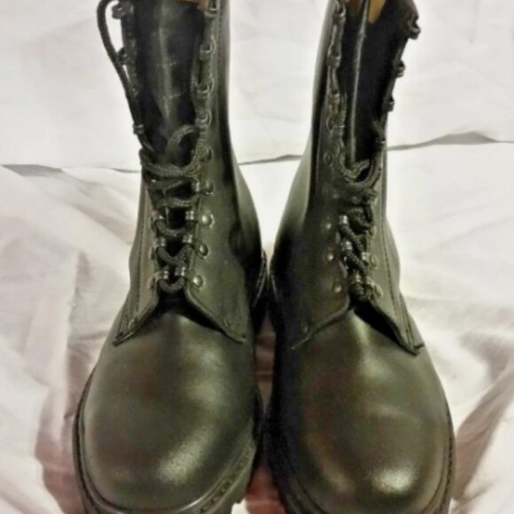 MENS sz8R ECHTES LEDER GERMAN MILITARY LEATHER COMBAT JUMP MASTER BOOTS IH 00154 main image 6